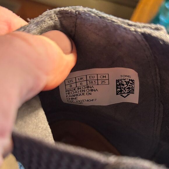 Toms Navy Heeled Ankle Boots - Picture 8 of 12